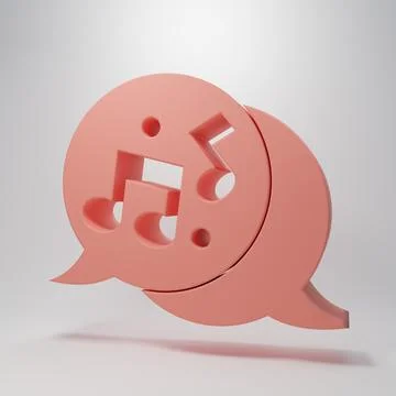 Pink Music note, tone icon isolated on pink background. Minimalism concept... Stock Illustration