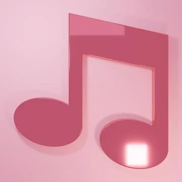 Pink Music note, tone icon isolated on pink background. Minimalism concept... Stock Illustration