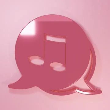 Pink Music note, tone icon isolated on pink background. Minimalism concept... Stock Illustration