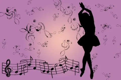 Pink musical background 库存插图