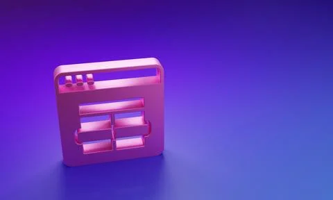 Pink MySQL code icon isolated on purple-blue background. HTML Code symbol f.. Stockillustratie