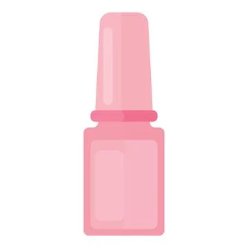 Pink nail polish bottle flat icon illustration representing beauty, cosmetics Stock Illustration