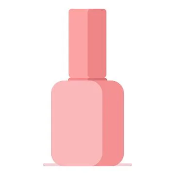 Pink nail polish bottle flat vector illustration representing beauty, cosmetics Stock Illustration