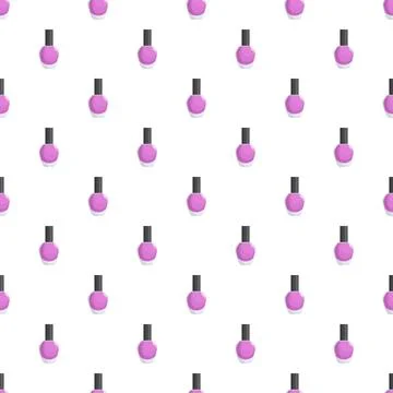 Pink nail polish bottles creating seamless pattern design イラスト素材
