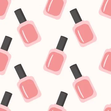Pink nail polish pattern on a light background Stock Illustration