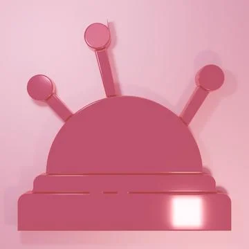 Pink Needle bed and needles icon isolated on pink background. Handmade and .. Stock Illustration