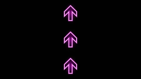 Pink neon up arrows. Glowing element. Stock Footage 155520366
