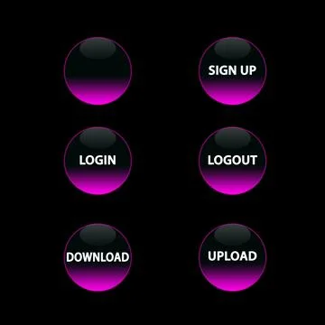 Pink neon buttons Stock Illustration