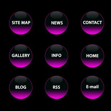 Pink neon buttons Stock Illustration