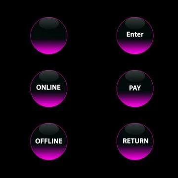 Pink neon buttons Stock Illustration