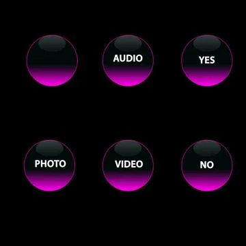 Pink neon buttons Stock Illustration