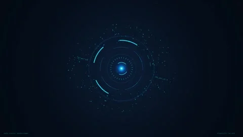 Pink Neon Cyber Quantum Core HUD Telemetry Interface Loop Video stock 341834517