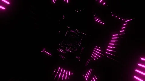 Pink Neon Equalizer in a Square Tunnel Background VJ Loop in 4K Stock Footage 328357788