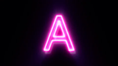 pink neon letter a