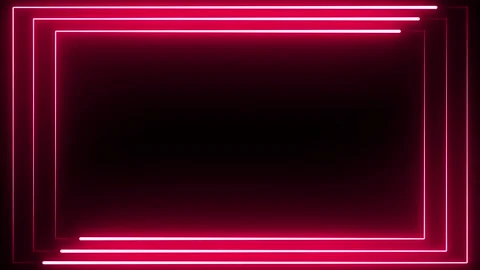 Pink neon frame on black background. 4K 60Fps stock videos Stock Footage 219195077