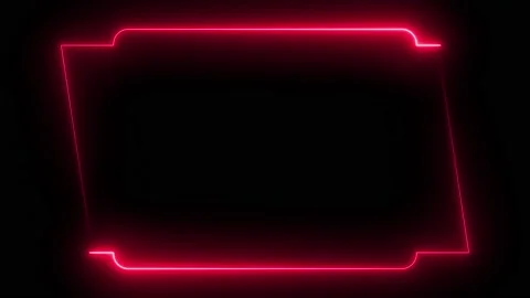 Pink neon frame lighting on black background. 4K 60FPS Stock Footage 220044638