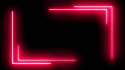 Pink neon frame lighting on black background. 4K 60FPS Stock Footage 220044639