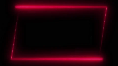 Pink neon frame lighting on black background. 4K 60FPS Stock Footage 220044665