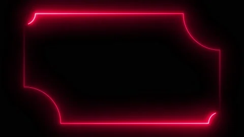 Pink neon frame lighting on black background. 4K 60FPS Stock Footage 220044688