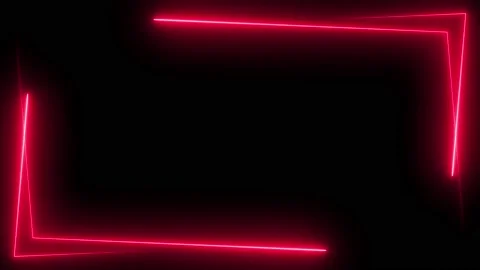 Pink neon frame lighting on black background. 4K 60FPS Stock Footage 220044715