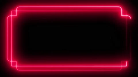 Pink neon frame lighting on black background. 4K 60FPS Stock Footage 220044716