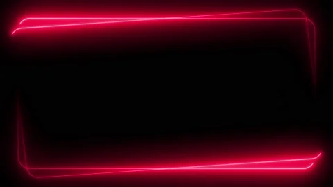 Pink neon frame lighting on black background. 4K 60FPS Stock Footage 220044720