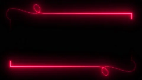Pink neon frame lighting on black background. 4K 60FPS Stock Footage 220044731