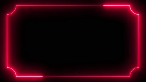Pink neon frame lighting on black background. 4K 60FPS Stock Footage 220044804