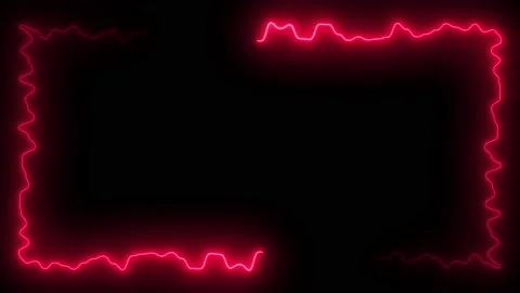 Pink neon frame lighting on black background. 4K 60FPS Stock Footage 220044834