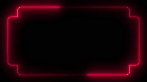 Pink neon frame lighting on black background. 4K 60FPS Stock Footage 220044837