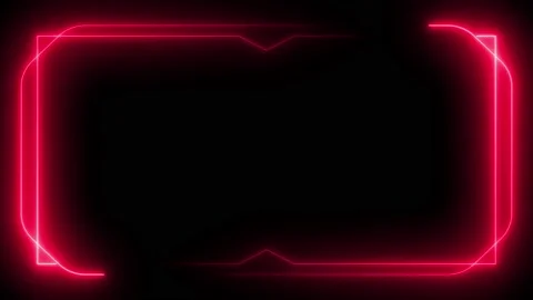 Pink neon frame lighting on black background. 4K 60FPS Stock Footage 220044839