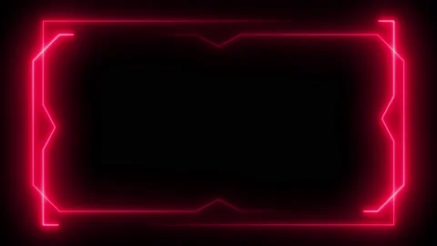 Pink neon frame lighting on black background. 4K 60FPS Stock Footage 220044841