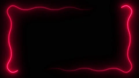 Pink neon frame lighting on black background. 4K 60FPS Stock Footage 220044883