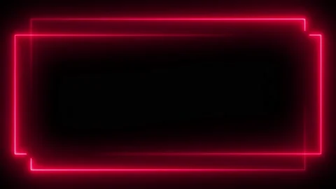 Pink neon frame lighting on black background. 4K 60FPS Stock Footage 220044906