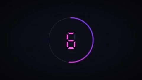 Pink Neon Glow Countdown Timer 10 Seconds for gaming streams and live events Stockbeeldmateriaal 342629637