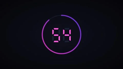 Pink Neon Glow Countdown Timer 60 Seconds for gaming streams and live events Vidéo 342629653