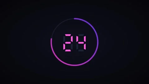 Pink Neon Glow Countdown Timer 30 Seconds for gaming streams and live events Stock Footage 342629657