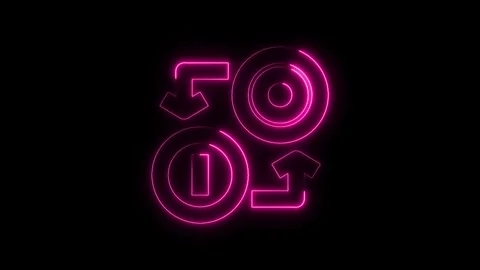 Pink neon glowing circle process diagram flowchart animation on a black bac.. 스톡 동영상 312447280