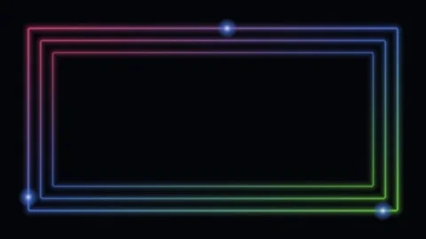 Pink neon glowing frame border background chasing lights loop 스톡 동영상 342640171