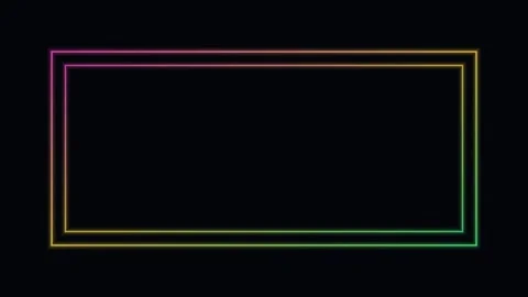 Pink neon glowing frame border background flickering loop Vidéo 342640288