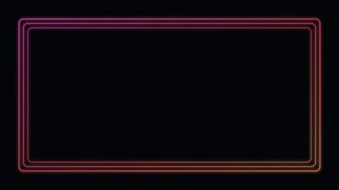Pink neon glowing frame border background flickering loop Vidéo 342640297