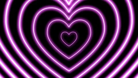 Pink Neon Heart Tunnel Loop - Glowing Love Background Animation Stock Footage 311622251