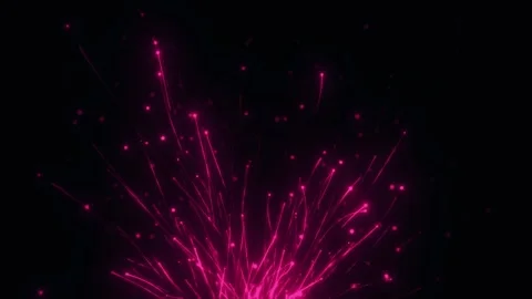 Pink neon light particles emerging upwards from bottom center Stock Footage 327511094