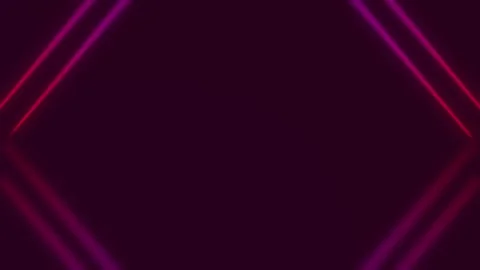 Pink neon light tunnel visual with angled magenta beams, mirrored diamond depth Stock Footage 340479641