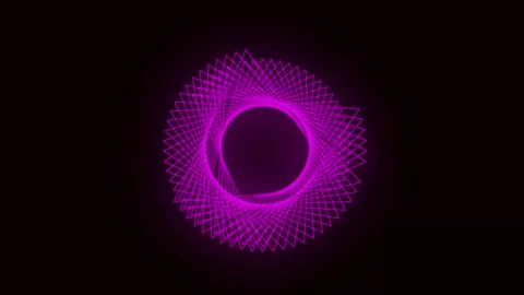 Pink neon lines abstract hypnotic rotating geometric pattern seamless loop .. Stock Footage 321443380