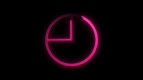 Pink neon loading circle animation glowing quarter progress indicator on bl.. Vídeos de archivo 314541594