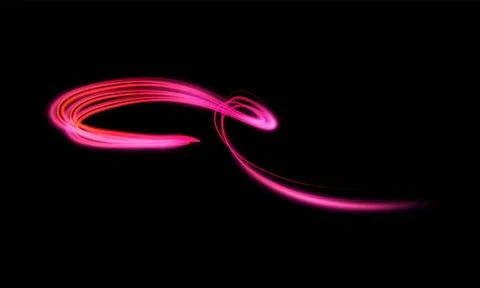 Pink neon magic glow, vector for design, on isolated black background. Stock Illustration