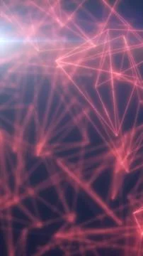Pink neon polygon network lines on deep blue gradient background, futuristi.. Stock Illustration