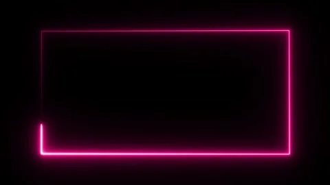 Pink Neon Rectangle Border on Black Background frame 库存影片 317452931