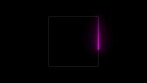 Pink Neon Rectangle Frame with Glowing Border on Dark Background. Futuristi.. 스톡 동영상 337019023